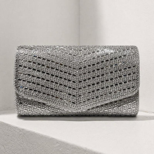 Bella Diamante Glitter Envelope Clutch