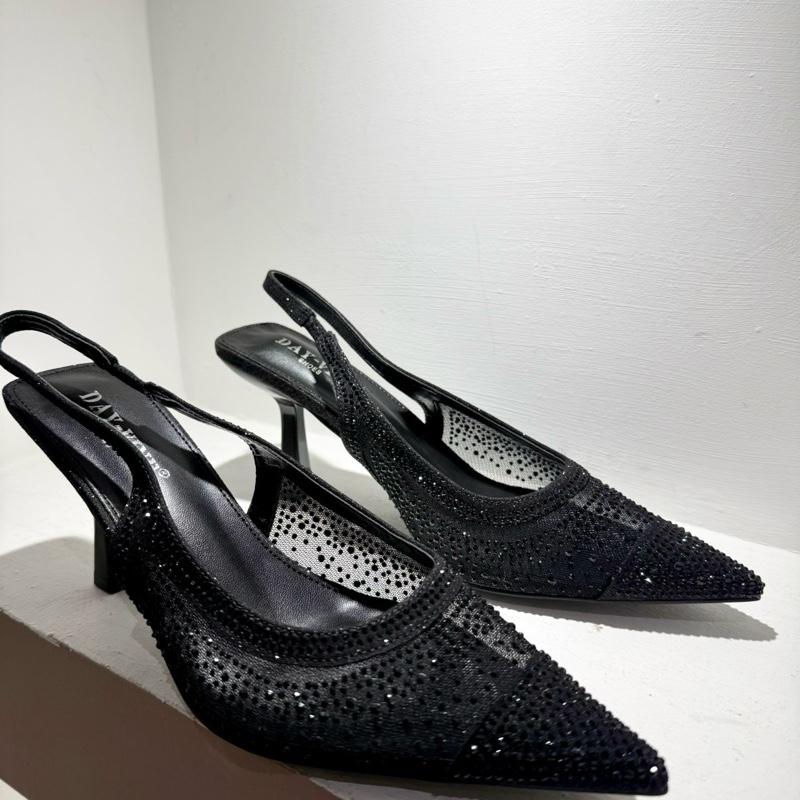 Diamante Sling Back Heels Pointed Toe