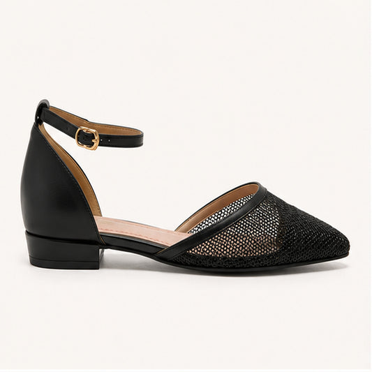 Amara- Sparkle Mesh Pointed Toe- Black
