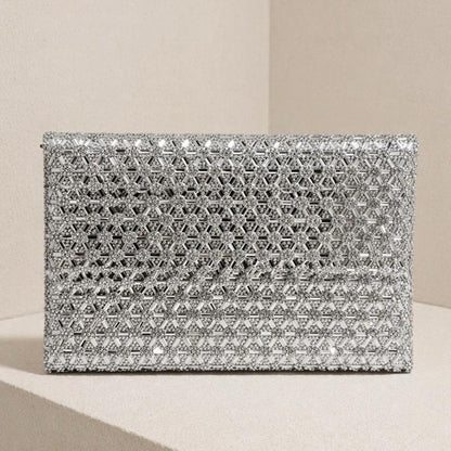 Diamanté Envelope Clutch Bag - Elegant Sparkling Design for Special Occasions