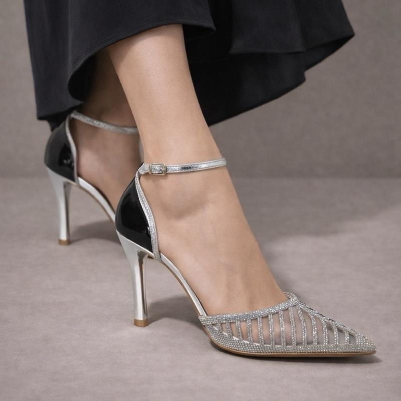Pointy Toe Diamanté Heels- Sparkly- Occasional Footwear ladies
