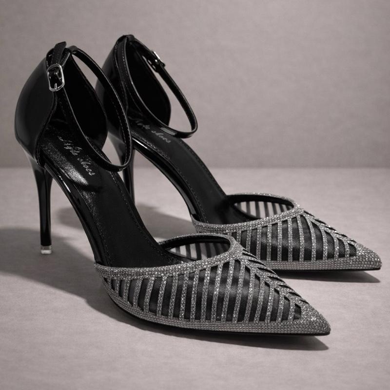 Pointy Toe Diamanté Heels- Sparkly- Occasional Footwear ladies