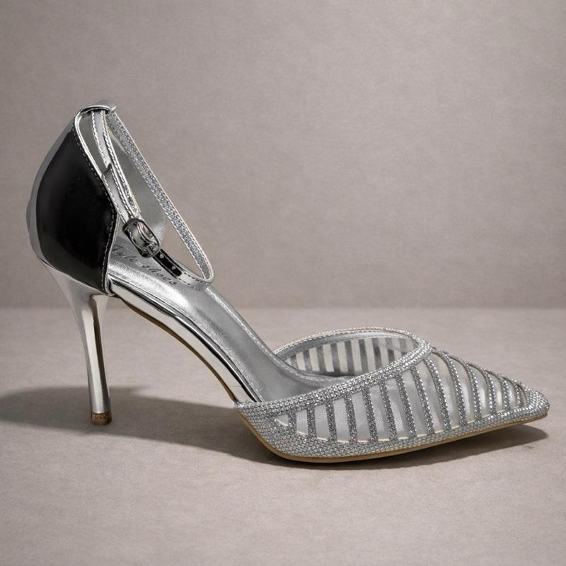 Pointy Toe Diamanté Heels- Sparkly- Occasional Footwear ladies