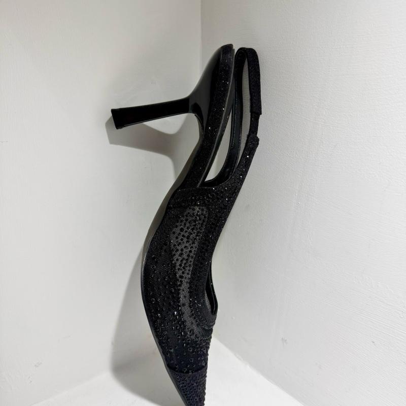 Diamante Sling Back Heels Pointed Toe
