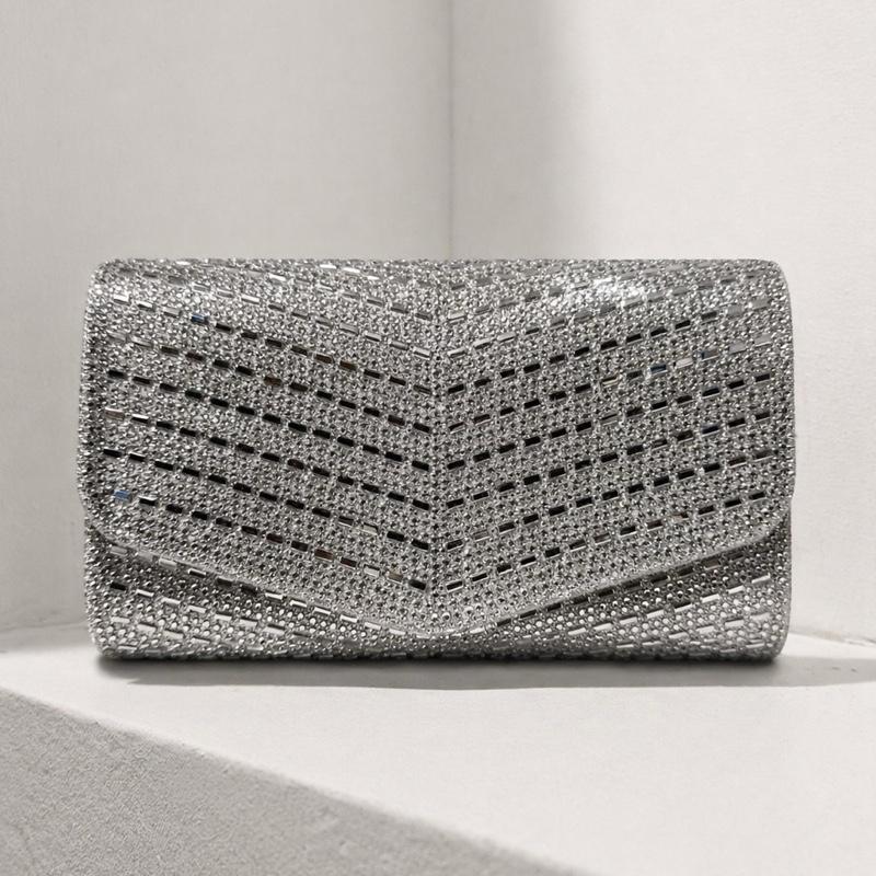 Bella Diamante Glitter Envelope Clutch