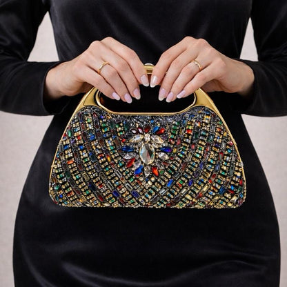 Hiba Elegant Diamanté Clutch Bag