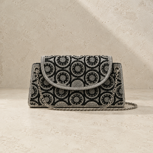 Diamanté Detail Clutch Bag for Elegant Occasions