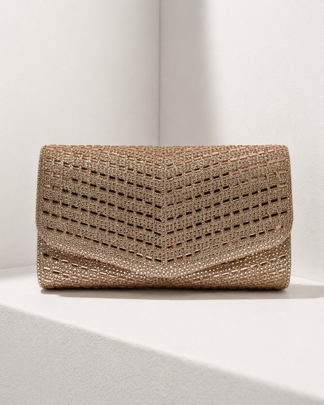 Diamanté Glitter Envelope Clutch Bag - Elegant Evening Accessory for Special Occasions
