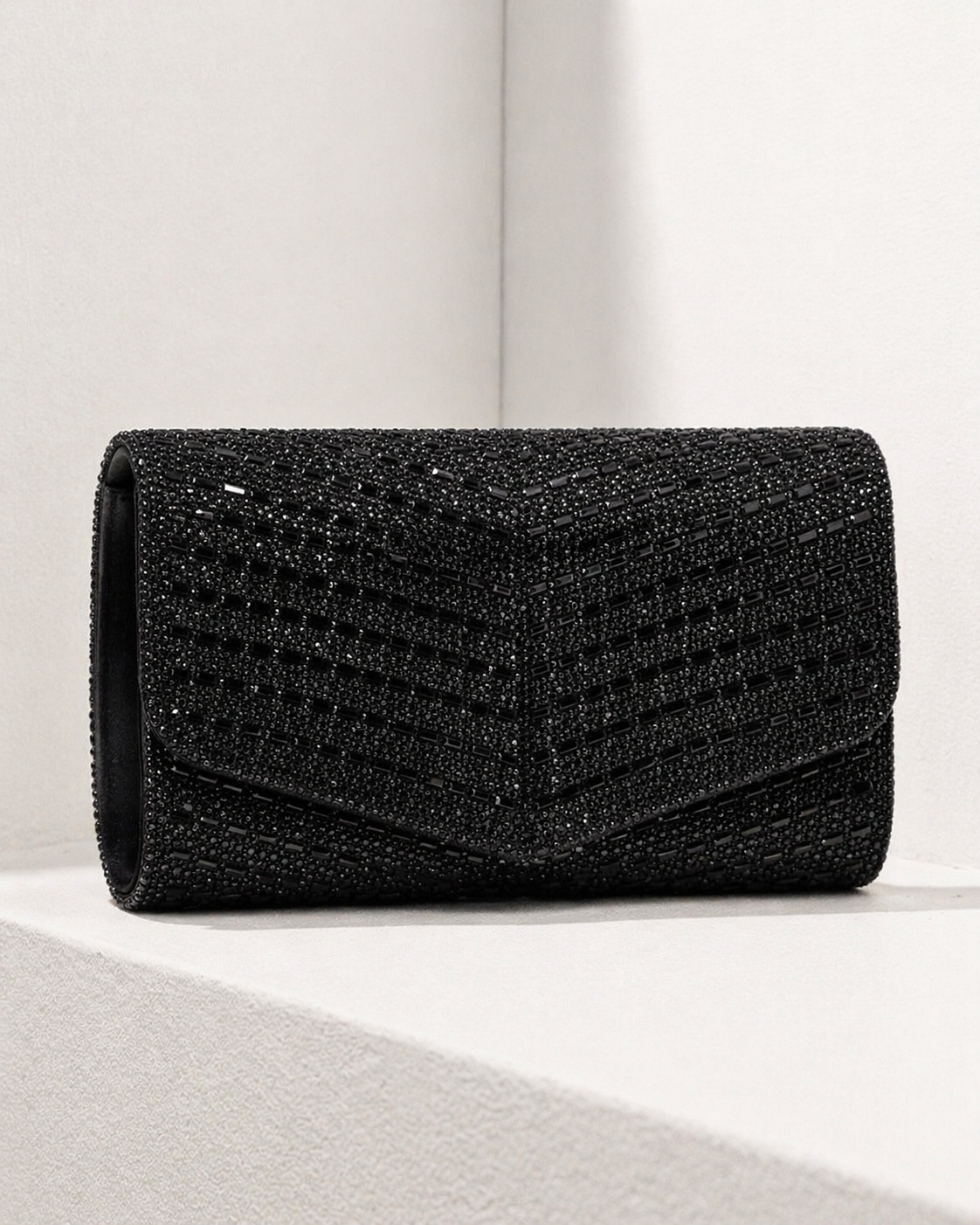 Diamanté Glitter Envelope Clutch Bag - Elegant Evening Accessory for Special Occasions