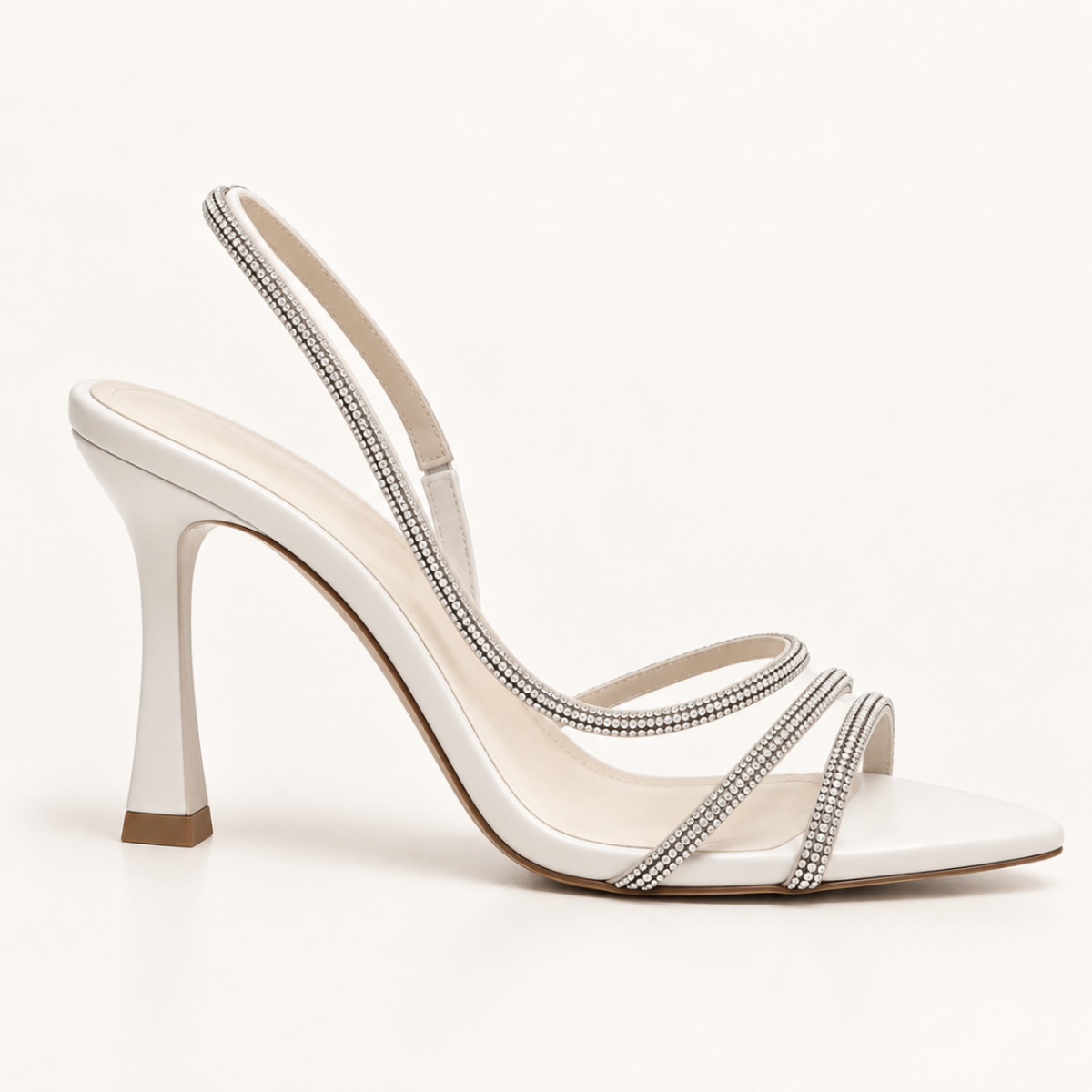 DIA- Diamante PVC Open Toe Heel- White