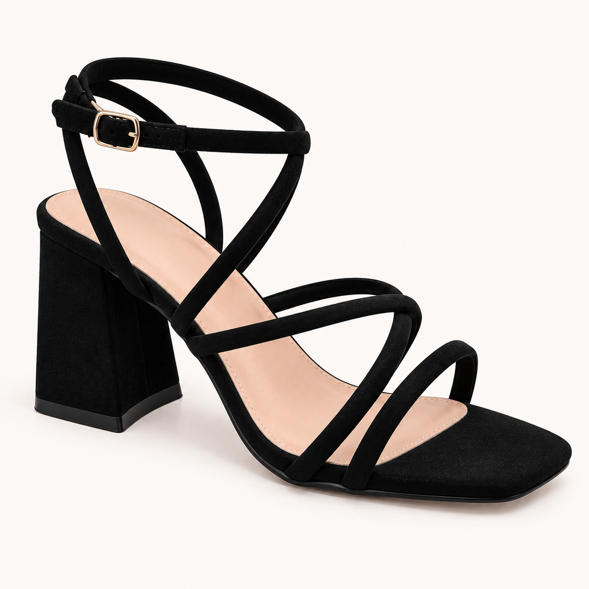 DIA- Strappy Block Heel Sandals Black