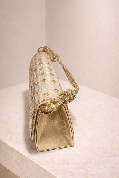 Diamante Handle Strap Clutch Bag