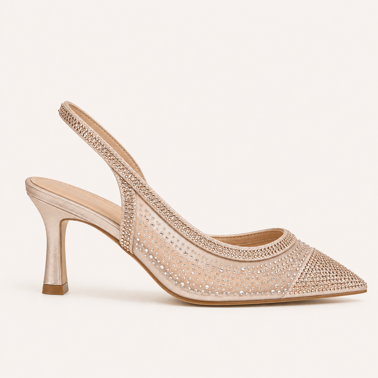 Diamante Sling Back Heels Pointed Toe