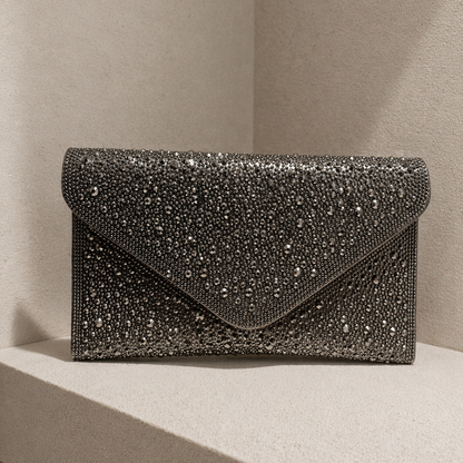 Diamanté Envelope Clutch Bag - Sparkling Rhinestone Design for Elegant Events