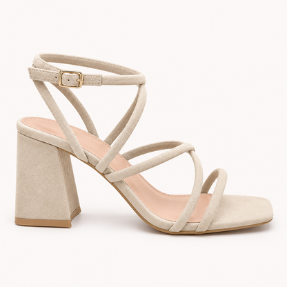 DIA- Strappy Block Heel Sandals Camel