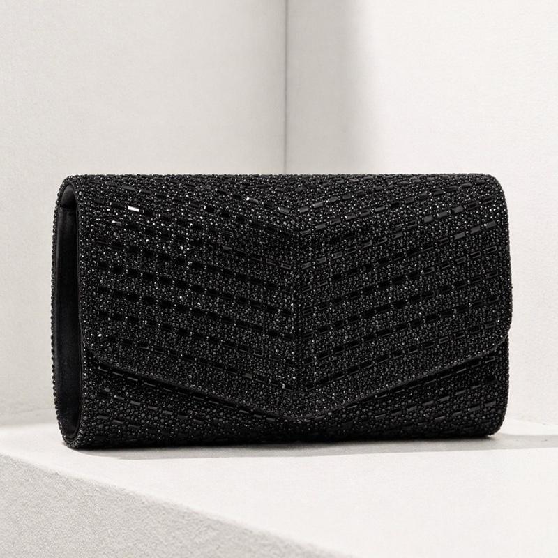 Bella Diamante Glitter Envelope Clutch