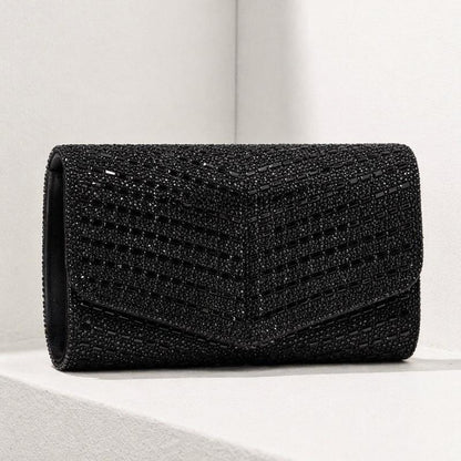 Bella Diamante Glitter Envelope Clutch