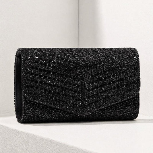 Bella Diamante Glitter Envelope Clutch