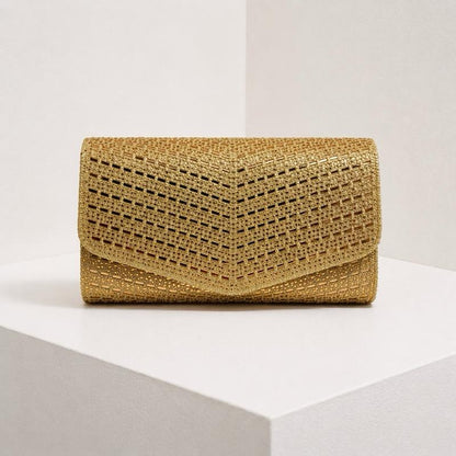 Bella Diamante Glitter Envelope Clutch