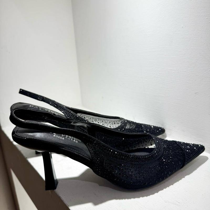 Diamante Sling Back Heels Pointed Toe