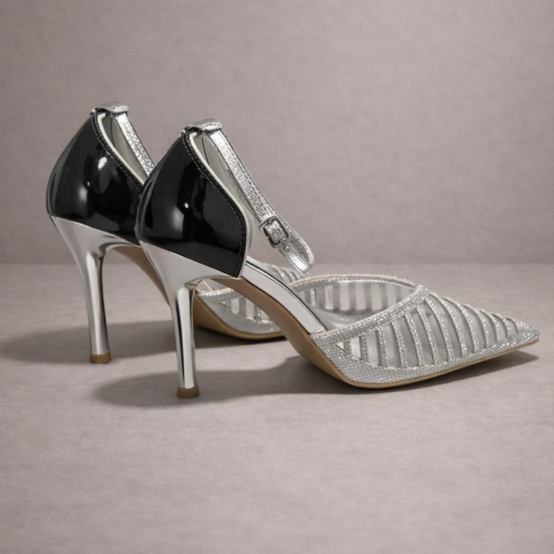 Pointy Toe Diamanté Heels- Sparkly- Occasional Footwear ladies