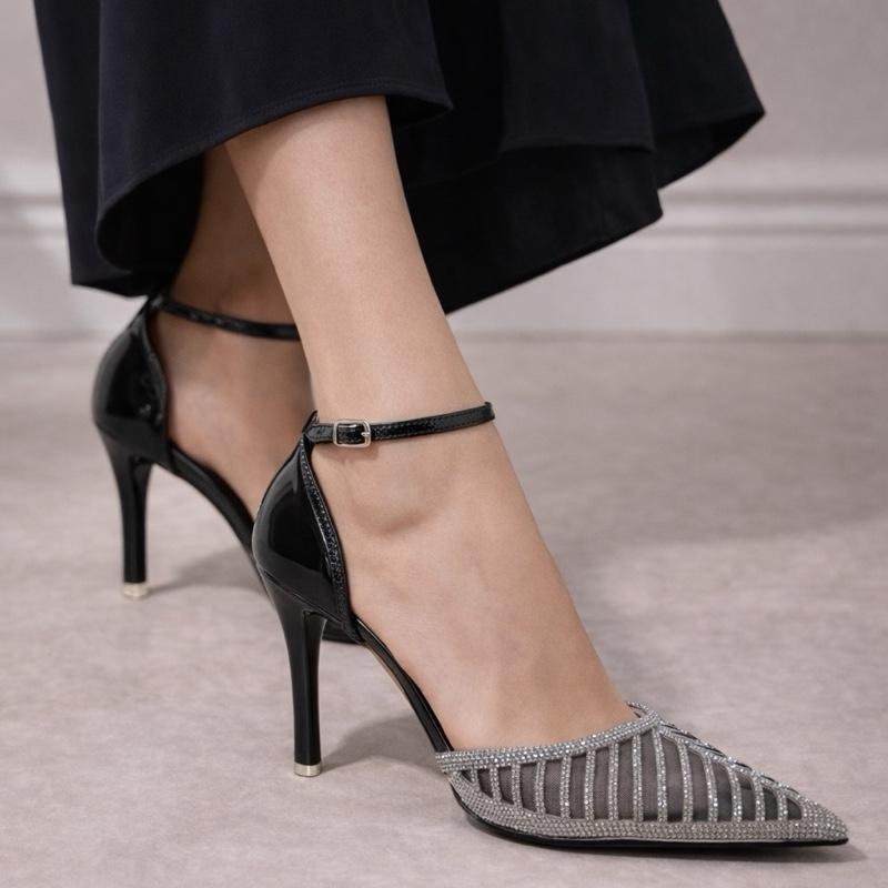 Pointy Toe Diamanté Heels- Sparkly- Occasional Footwear ladies