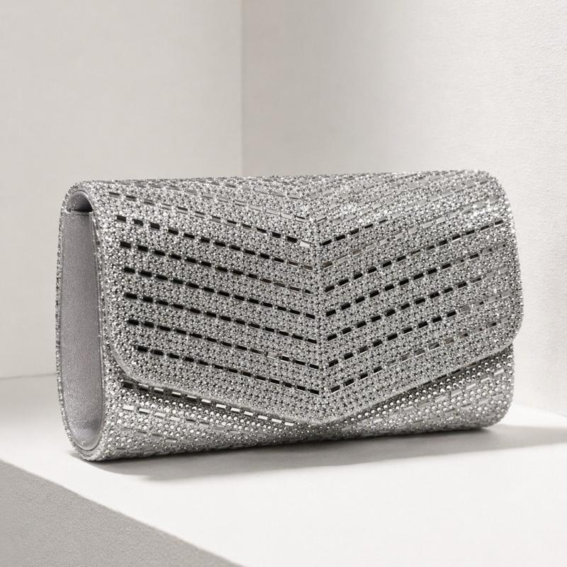 Bella Diamante Glitter Envelope Clutch
