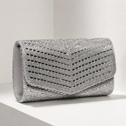 Bella Diamante Glitter Envelope Clutch