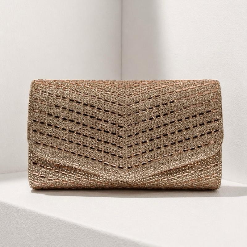 Bella Diamante Glitter Envelope Clutch