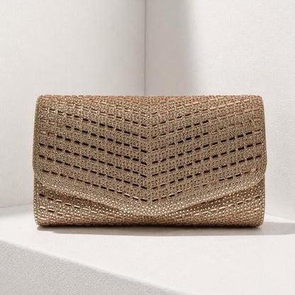 Bella Diamante Glitter Envelope Clutch